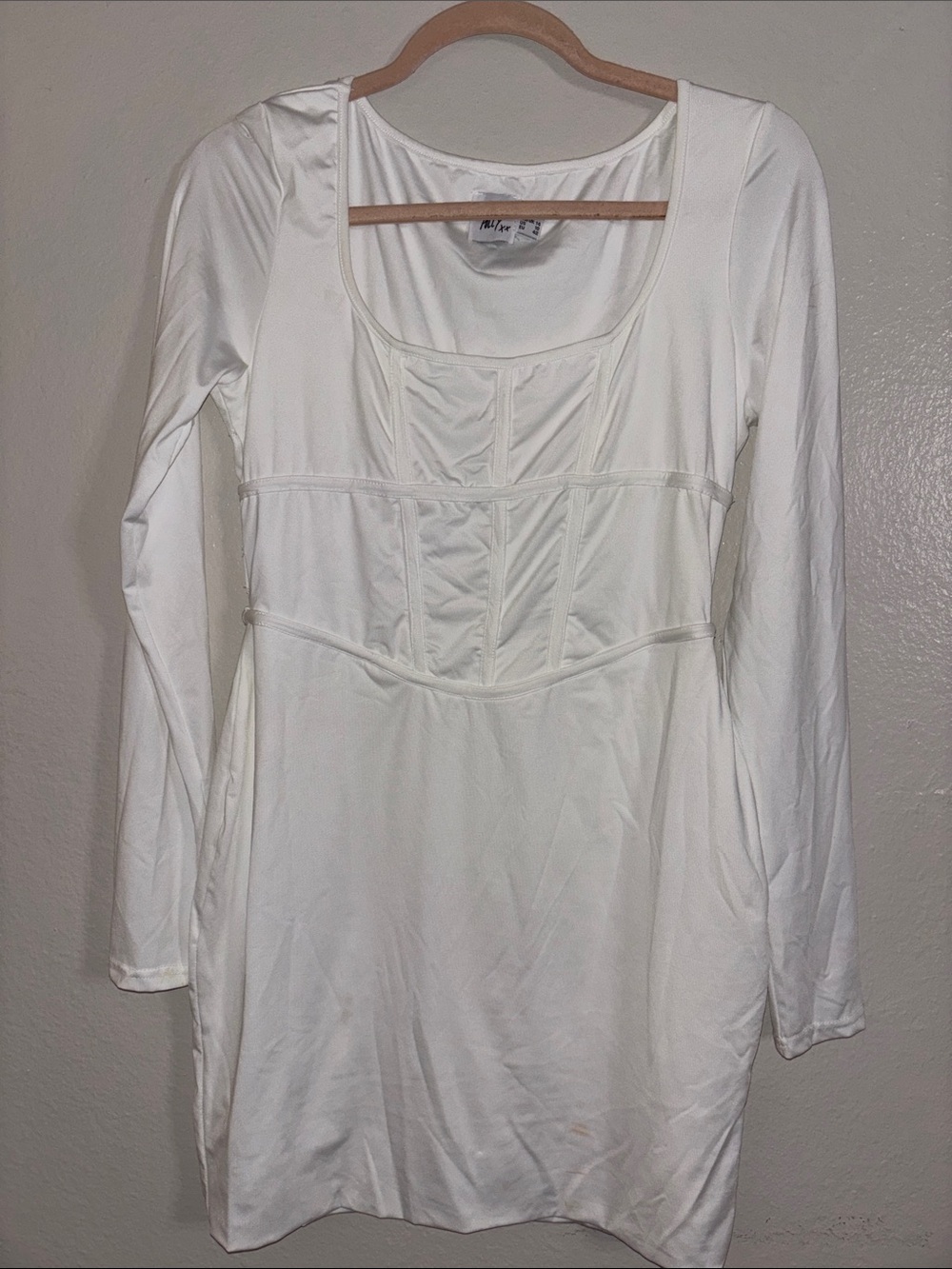 Princess Polly White Long-Sleeve Scoop Neck Tunic Top